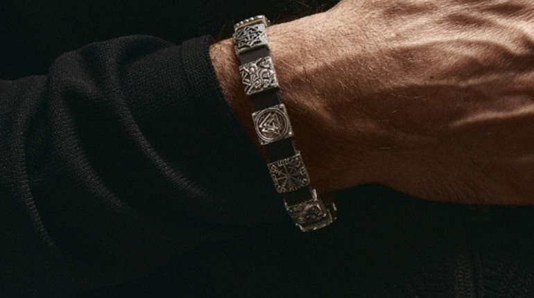 Шкіряний чоловічий браслет зі срібними вставками: варіанти комбінацій