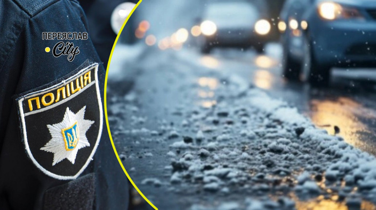 Водії скаржилися поліції через ожеледицю на дорогах Переяславщини: хроніка поліції