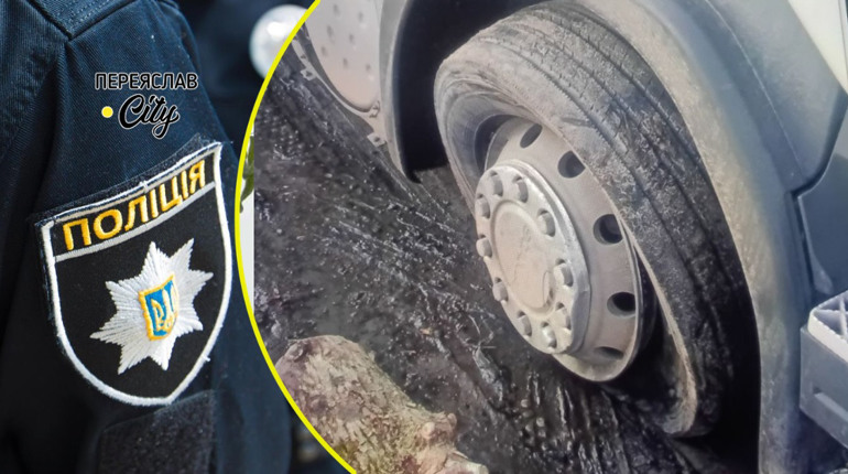 Водій вантажівки пробив колесо, потрапивши в яму на трасі на Переяславщині: хроніка поліції