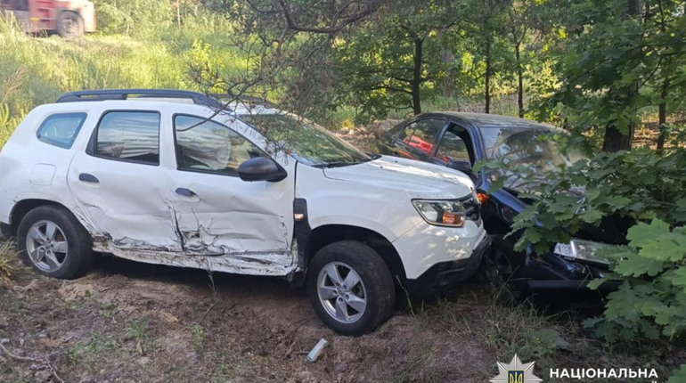 Небезпечний маневр завершився аварією: під Благодатним дві автівки опинилися в кюветі