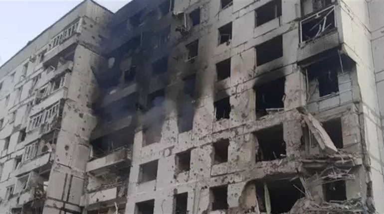 Під час обстрілу Оріхова загорівся дев’ятиповерховий будинок