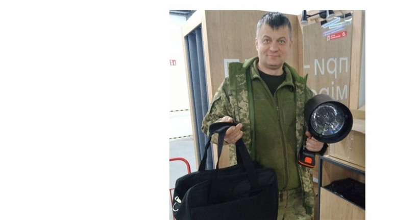 Бійцям 104-ї бригади ТРо волонтери передали прожектор для виявлення ворожих об'єктів в небі