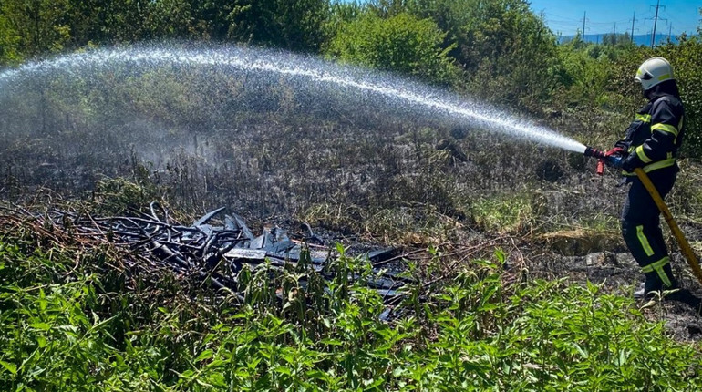 У Дрогобичі чоловік отруївся й отримав опіки під час пожежі сухостою: його госпіталізували
