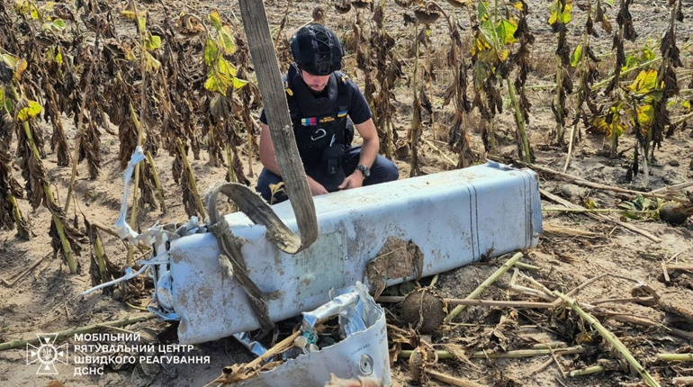 На Київщині знайшли залишки ракети Х-69 на соняшниковому полі