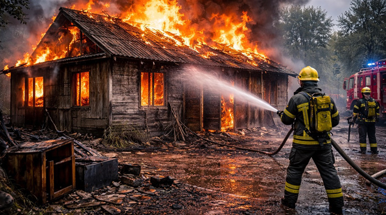 У Корюківці згорів житловий будинок: пожежа знищила покрівлю та перекриття