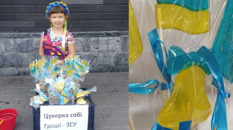 У Фастівському районі 6-річна дівчина продає патріотичні солодощі: гроші передає ЗСУ