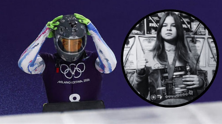 Карина Бахур у серці Олімпіади-2026: її обличчя на шоломі «пам’яті» Гераскевича