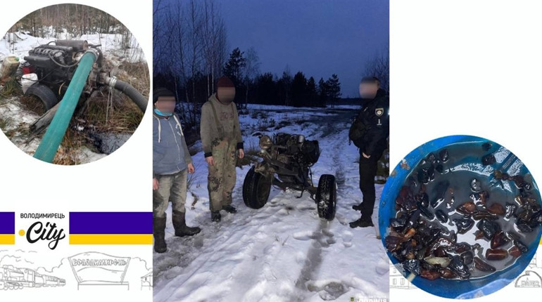 До трьох років позбавлення волі: у Вараській громаді поліція викрила молодиків-бурштинщиків