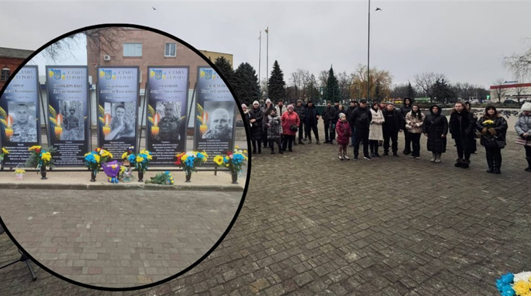 Алея Пам’яті росте — п’ять стел загиблих Захисників встановили на Центральній площі в Берестині