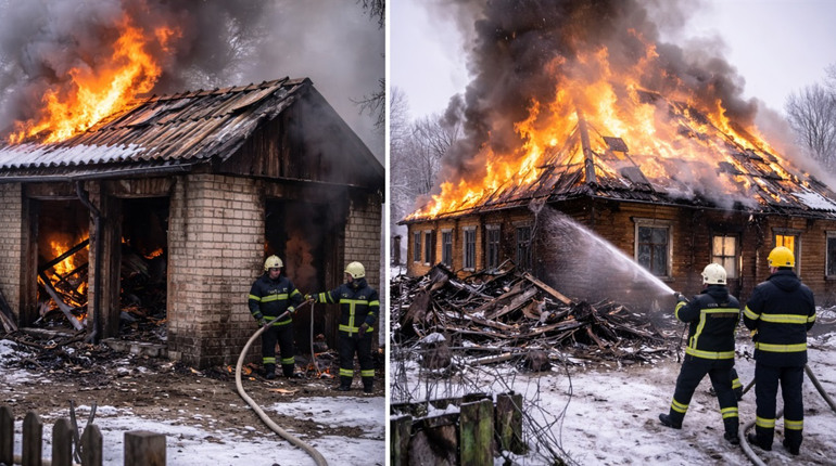 У Корюківському районі за добу сталися дві пожежі: знищено покрівлю житлового будинку