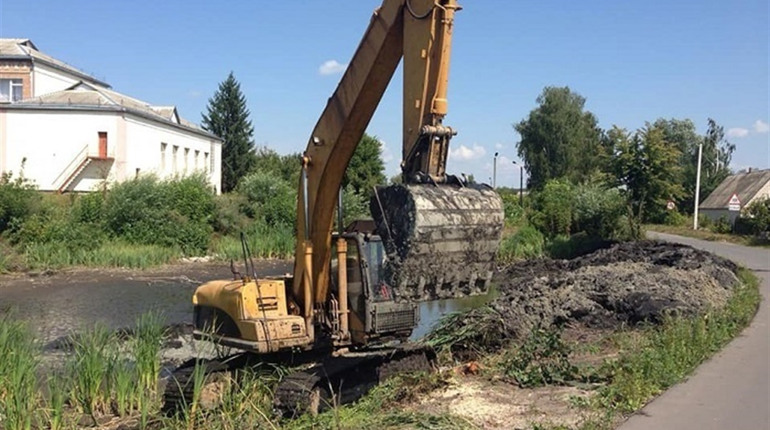 У Сальнику взялися розчищати сільську водойму