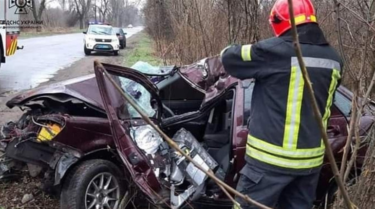 У Жовтих Водах автомобіль зіткнувся з деревом: деталі