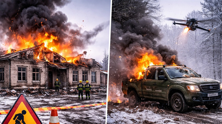 Російські атаки на Чернігівщині: удари дронами, поранена жінка, зруйнований будинок культури