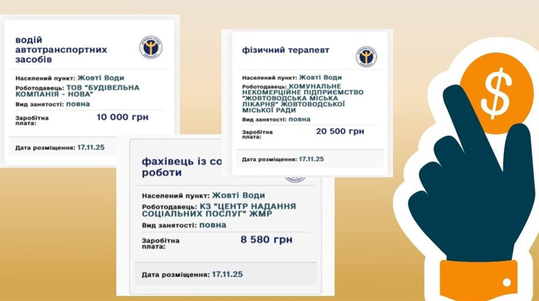 Хто зараз потрібен у Жовтих Водах: 48 нових вакансій за тиждень