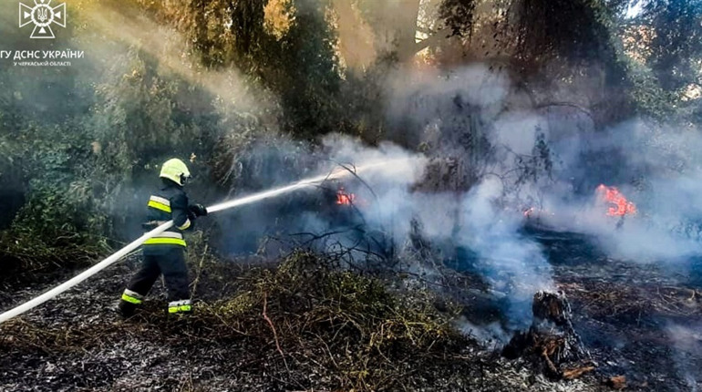 На Черкащині рятувальники ліквідували сім пожеж на відкритих територіях