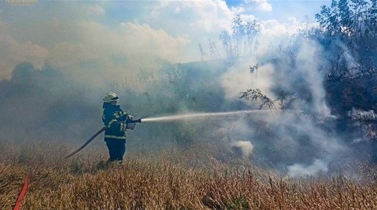 На вихідних рятувальники Черкащини ліквідували 6 пожеж на відкритій території