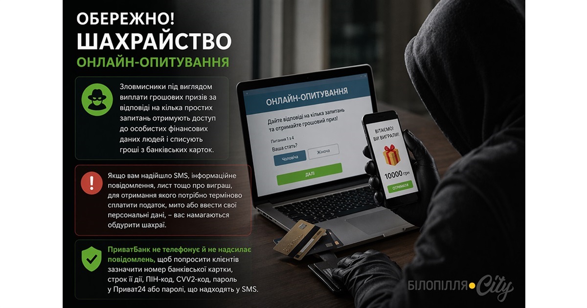 Шахраї телефонують від імені ПриватБанку та пропонують пройти опитування