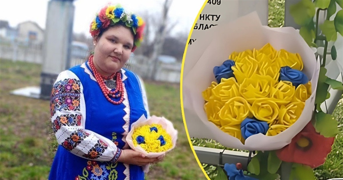 Софія Леонова виготовила букет із атласних троянд на Алею Героїв, тепер робить такі на замовлення