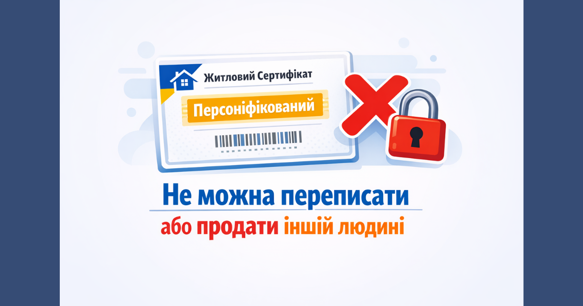 Житловий сертифікат є персоніфікованим