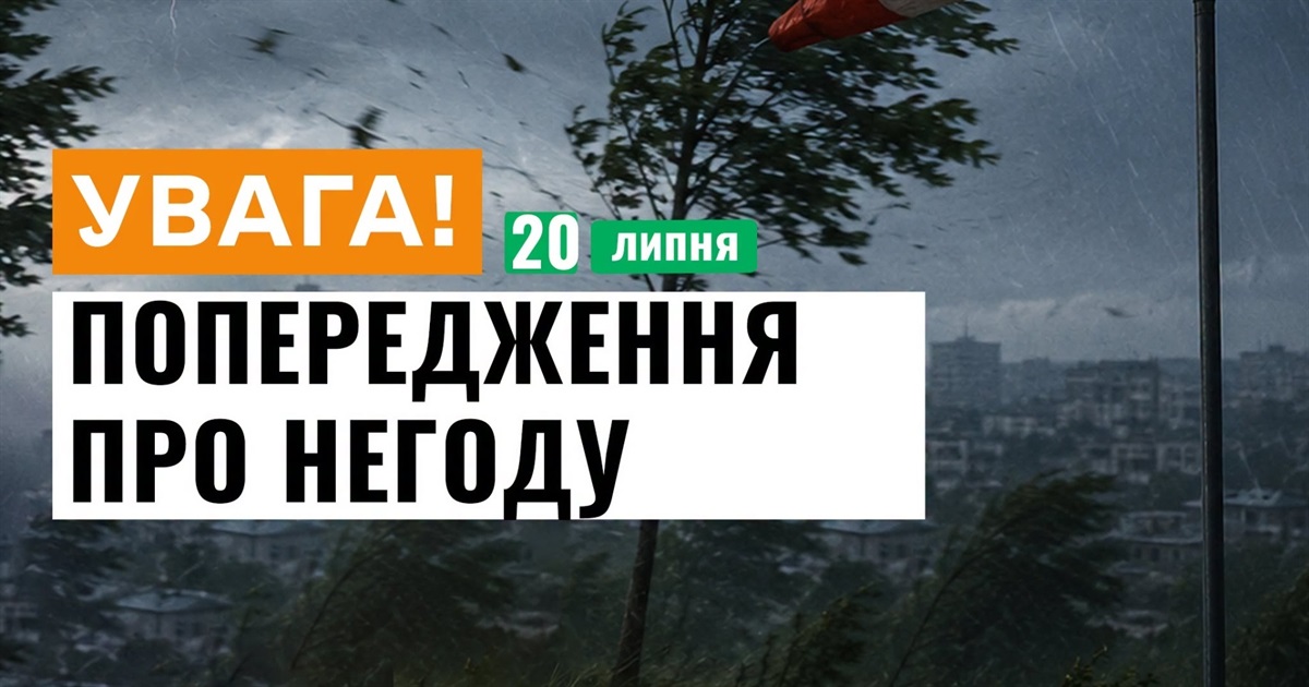 Попередження про грози та шквали на території Хмельницької області