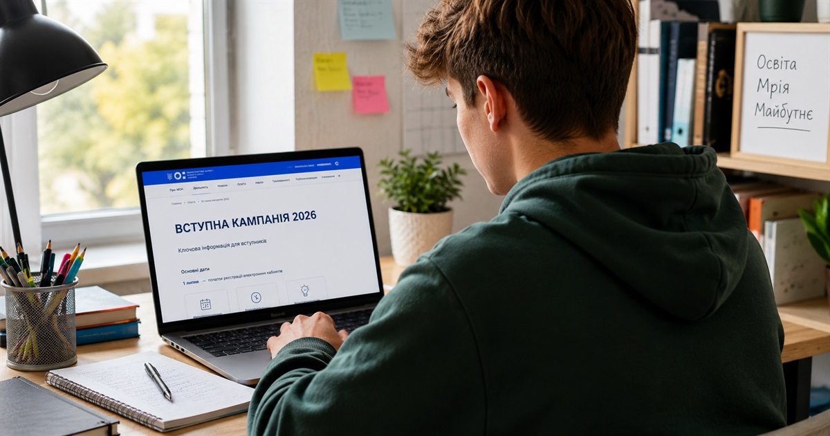 Вступна кампанія-2026: коли реєструвати кабінет, подавати заяви та що потрібно знати абітурієнтам