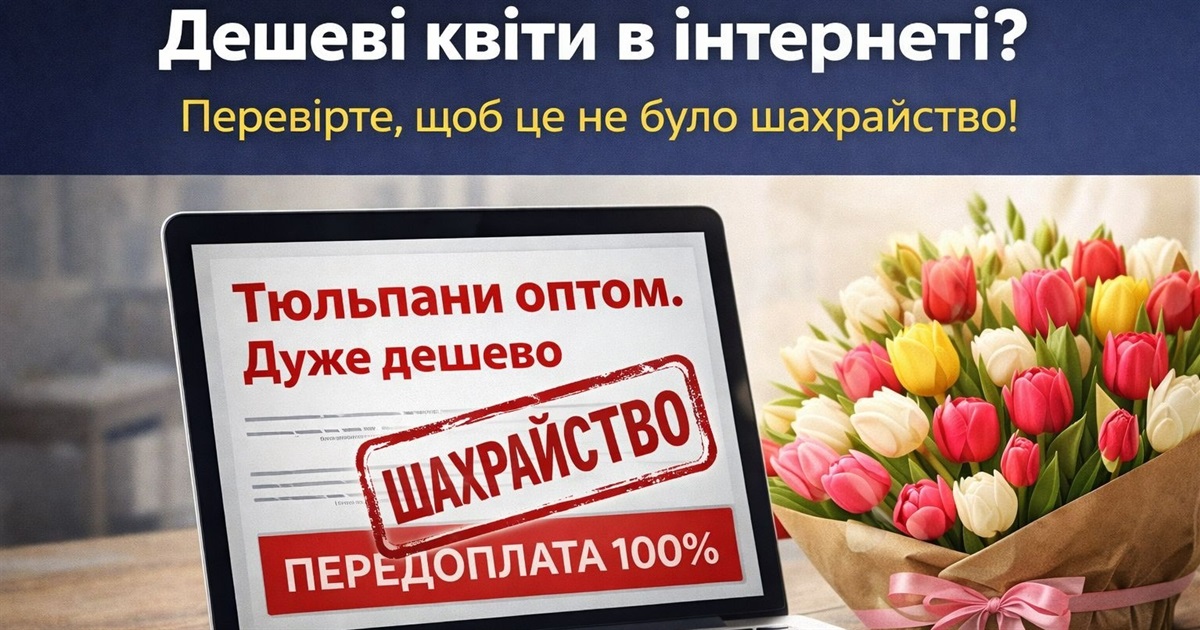 Дешеві квіти в інтернеті? Не дайте себе ошукати: шахраї активізуються напередодні 8 березня