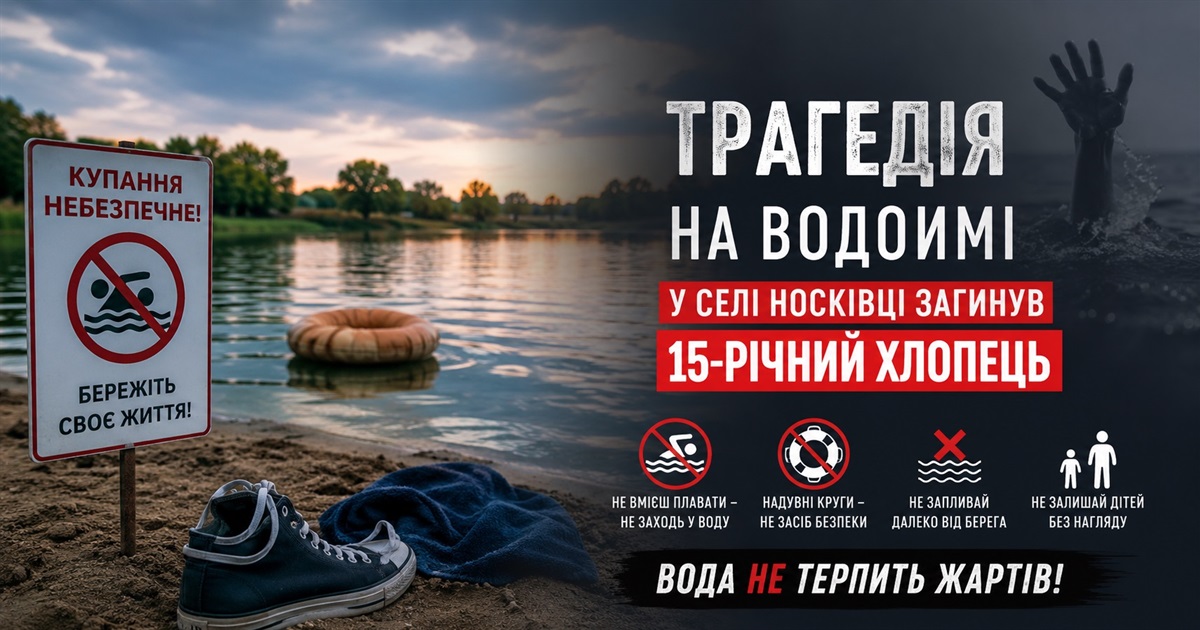Трагедія на водоймі: у селі Носківці загинув 15-річний хлопець