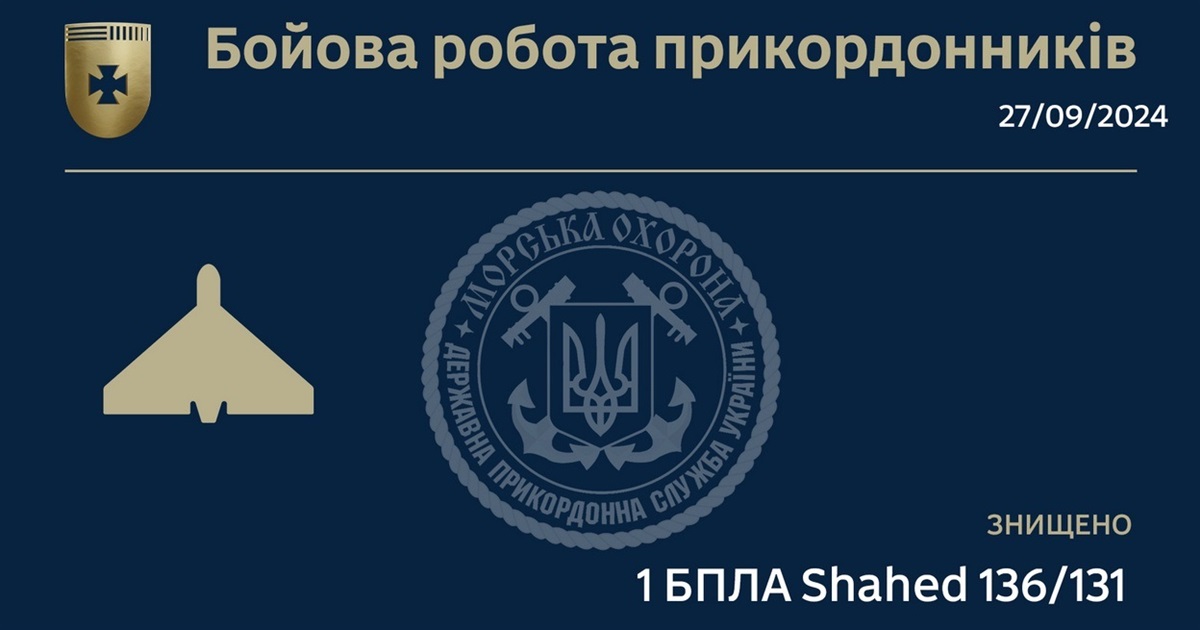 Під час нічної атаки на Ізмаїл морські прикордонники знищили ворожий безпілотник