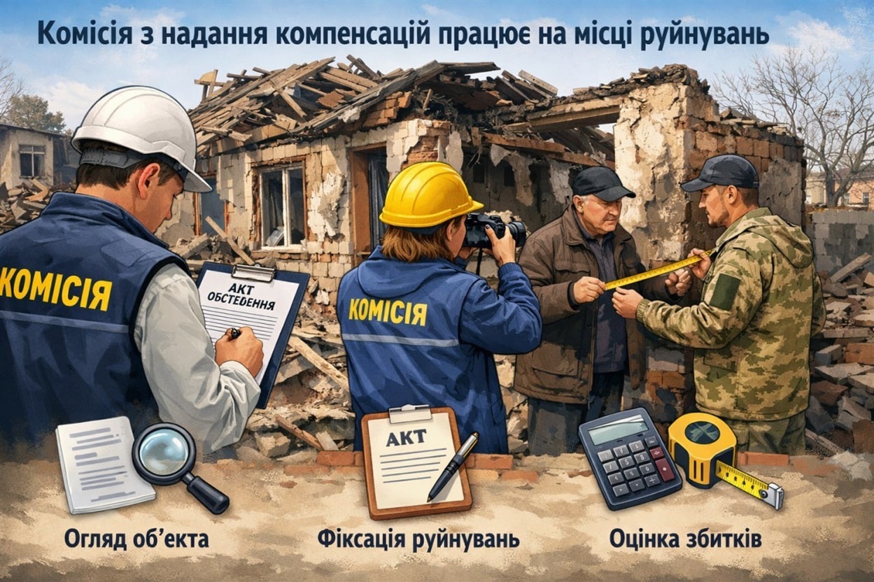 Заяву розглядає місцева комісія з надання компенсації