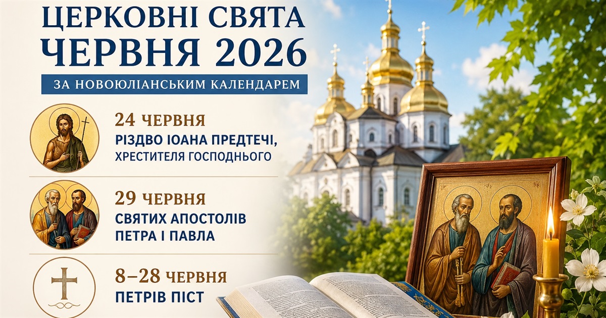 Червень під знаком великих свят: коли відзначатимуть Різдво Іоана Хрестителя та день Петра і Павла