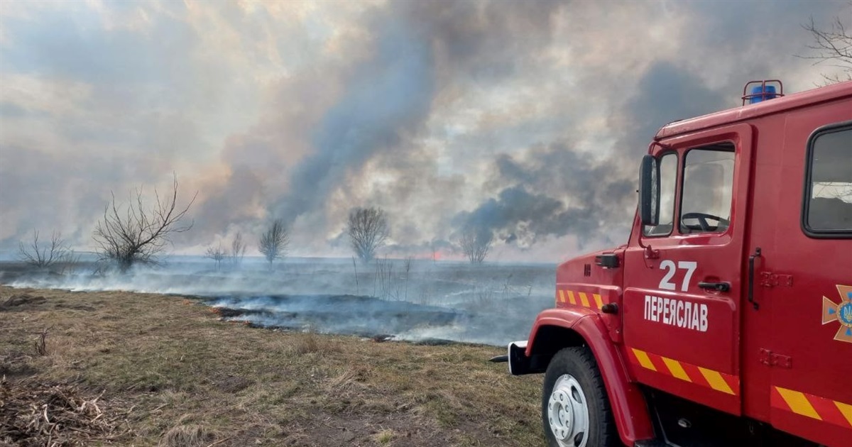 Понад двадцять пожеж через суху траву на Переяславщині за вихідні: які наслідки?