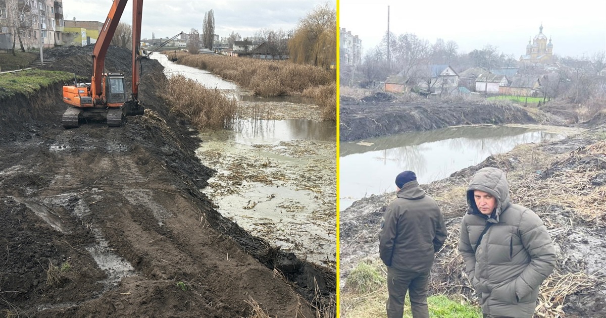 Держекоінспекція перевірила хід робіт з очищення "ставка" на річці Альта в Переяславі: які висновки?