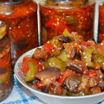 Салат з огірків із баклажанами