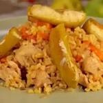 Булгур з гарячими яблуками та корицею