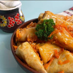 Пісні голубці з грибами та рисом