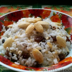 Кутя з рису з мигдалем та жовтими родзинками