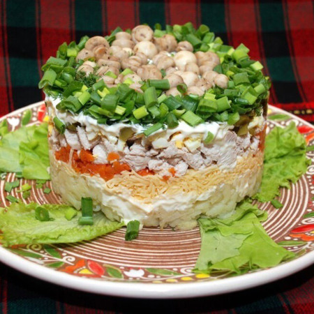 Грибний салат шарами