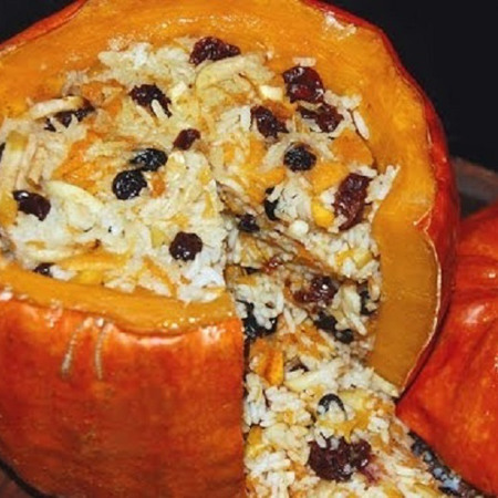 Рисова каша з гарбузом і родзинками