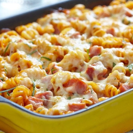 Запіканка з макаронів з шинкою