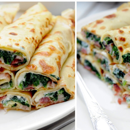 Млинці зі шпинатом та фетою