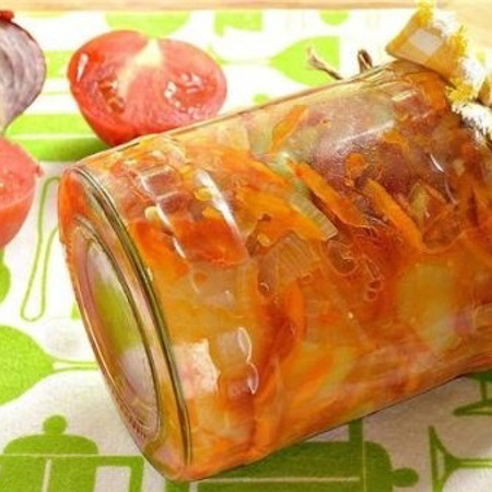 Помідори з болгарським перцем і цибулею (салат)