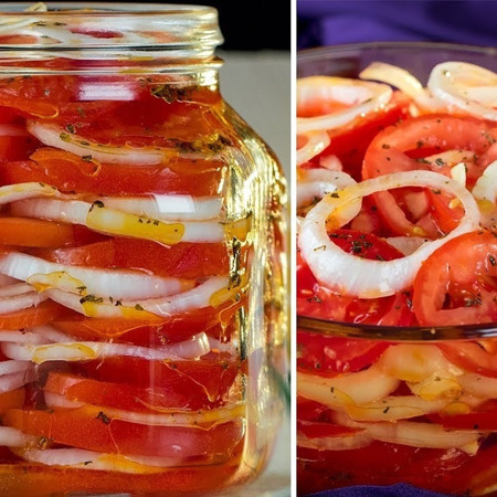 Помідори мариновані з олією