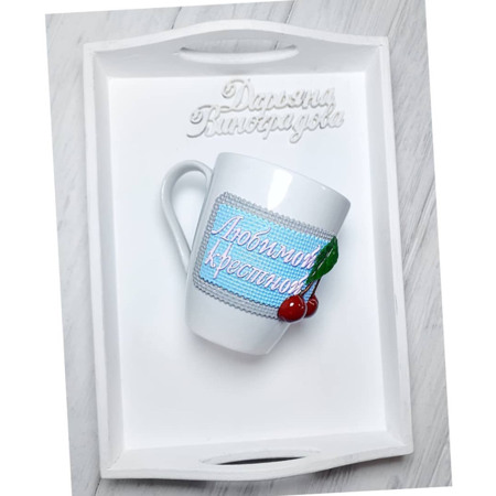 Чашки с декором из полимерной глины ручной работы 