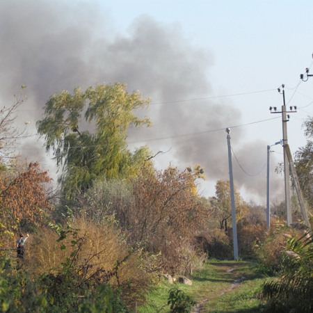 Біля маслоробного комбінату підпалили очерет