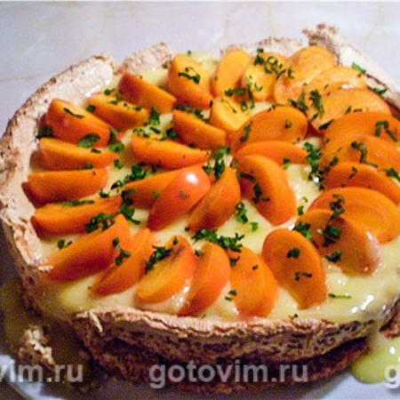 Торт безе з нектаринами і лимонним кремом