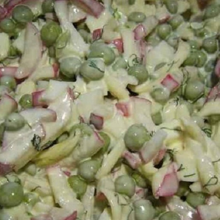 Салат з редискою з сиром і яйцями