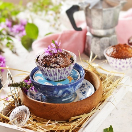 Мафіни з чорною смородиною