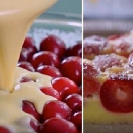 Заливний пиріг з вишнею