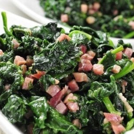 Шпинат із шинкою