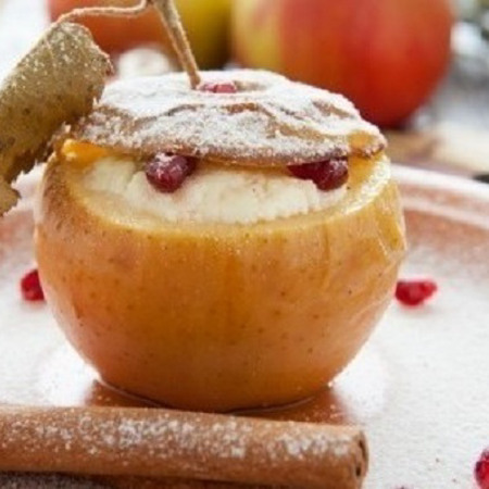 Яблука фаршировані сиром і гарбузом